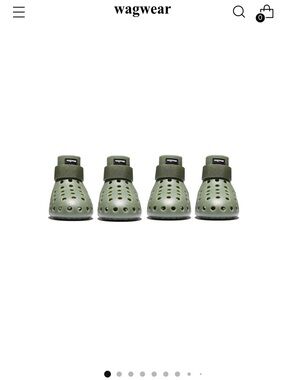 Wagwear Olive Slip-On Dog Sandals with Adjustable Strap